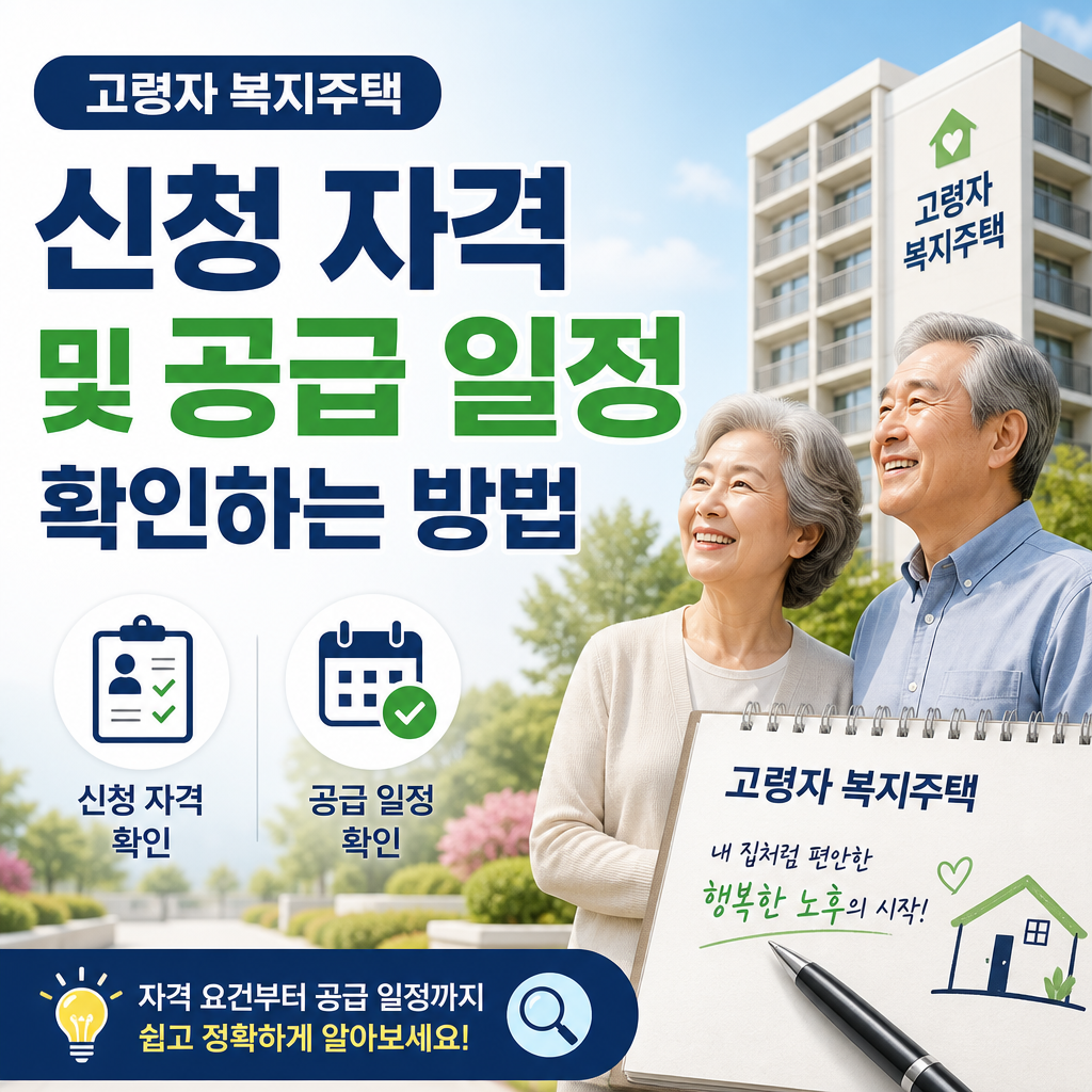 Guide to eligibility and supply schedule for senior welfare housing applications in Korea