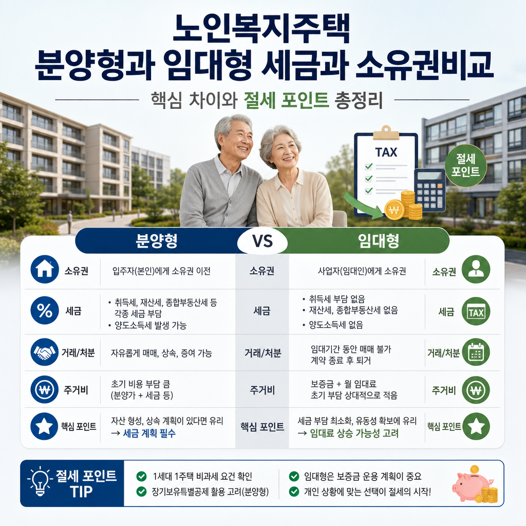 노인복지주택 세금비교