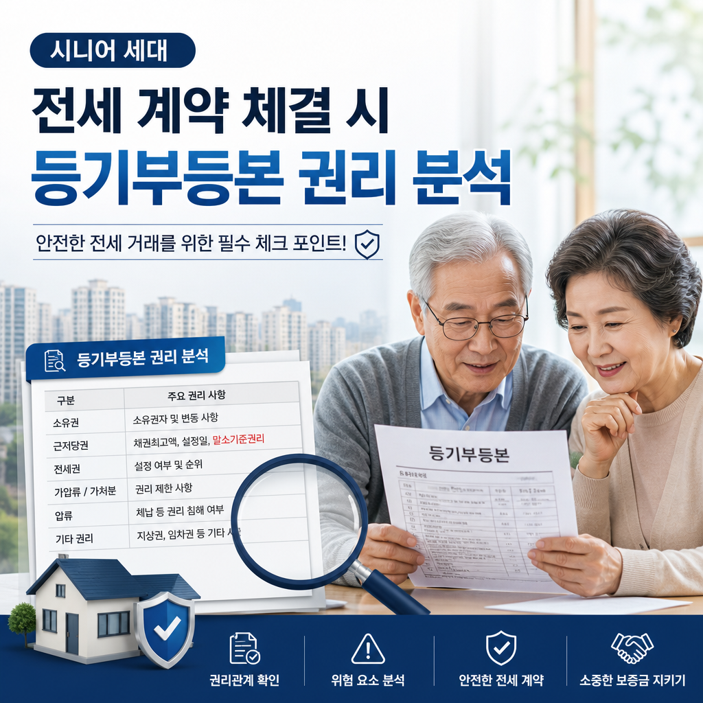 Senior couple reviewing property registration rights analysis for a secure lease contract