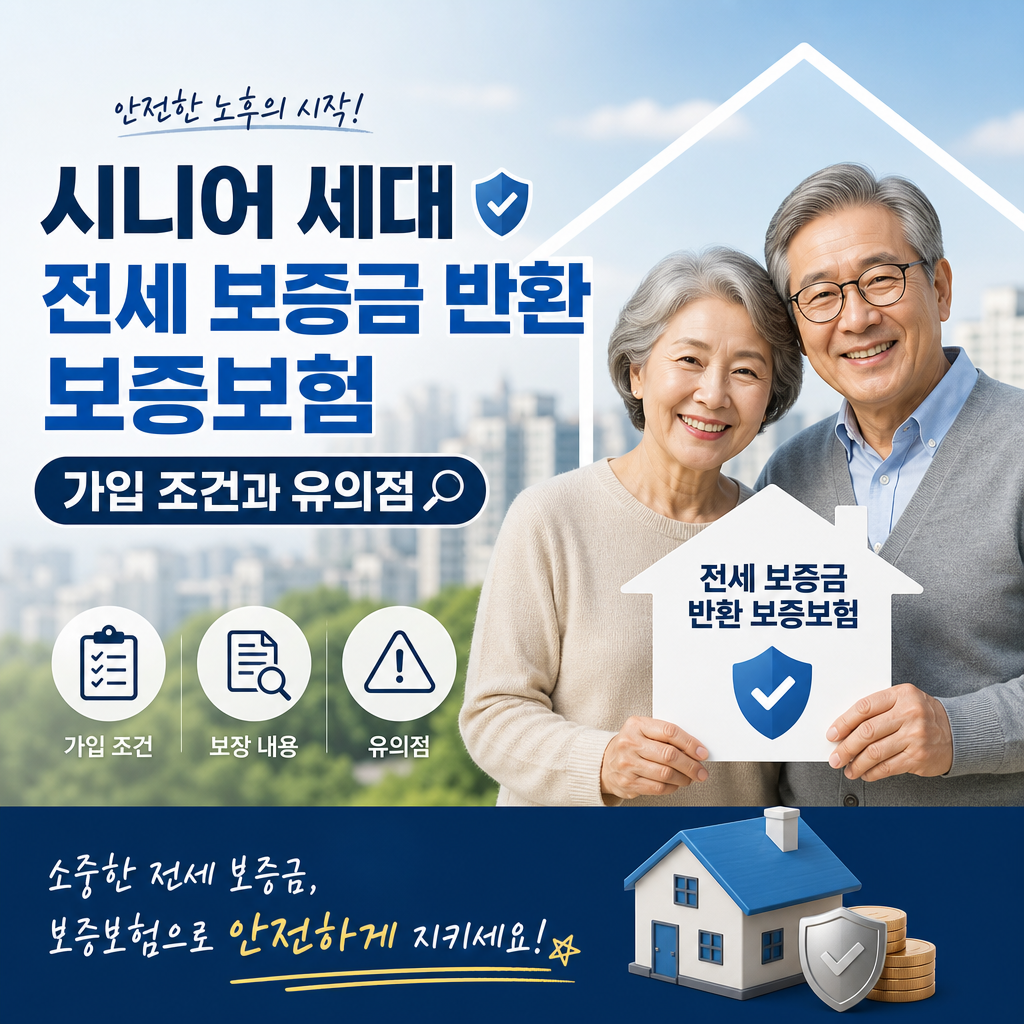 시니어 세대를 위한 전세보증금 반환 보증보험 가입 안내 광고 이미지