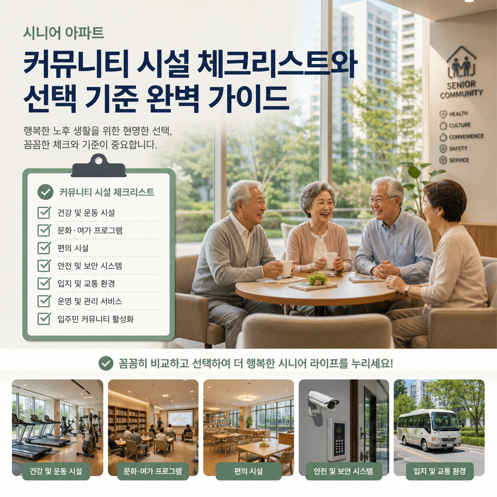 Senior apartment community checklist and selection guide for safe, happy living