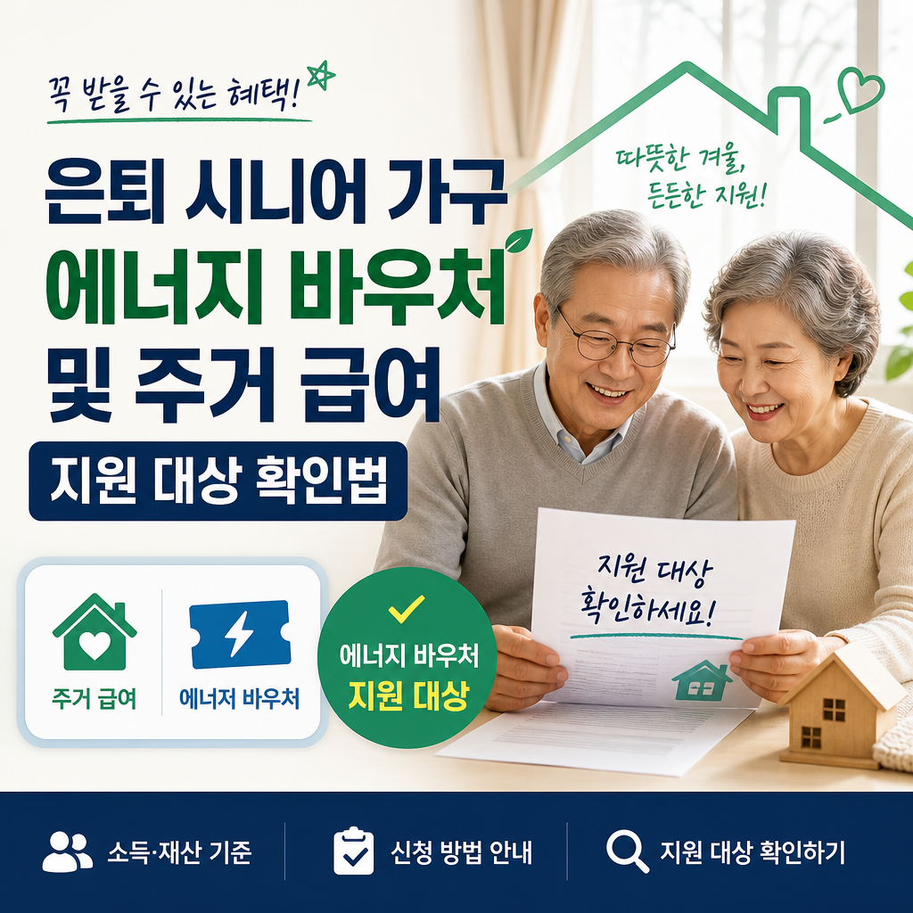 은퇴 시니어를 위한 에너지 바우처와 주거 급여 지원 대상 확인 방법 안내 이미지